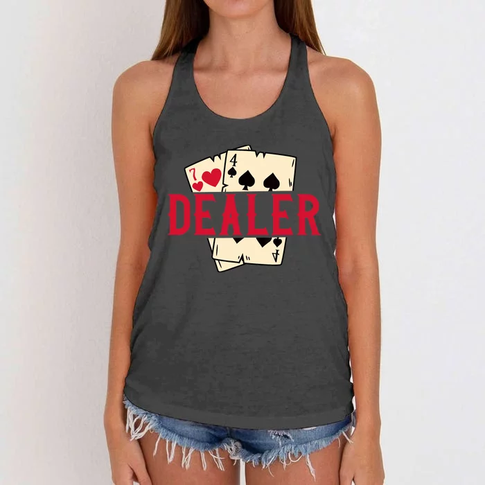 Casino Card Dealer I Poker I Blackjack Women's Knotted Racerback Tank