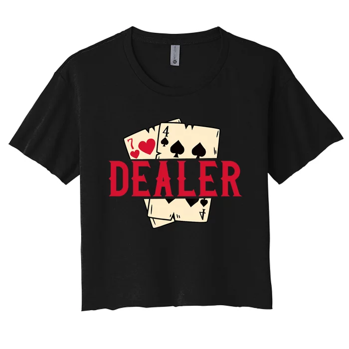 Casino Card Dealer I Poker I Blackjack Women's Crop Top Tee