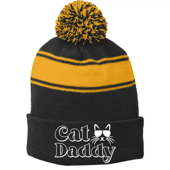 Cool Cat Daddy Stripe Pom Pom Beanie