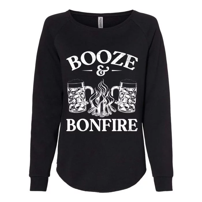 Camping Campfire Drunk Alcohol Beer Booze And Bonfire Gift Womens California Wash Sweatshirt