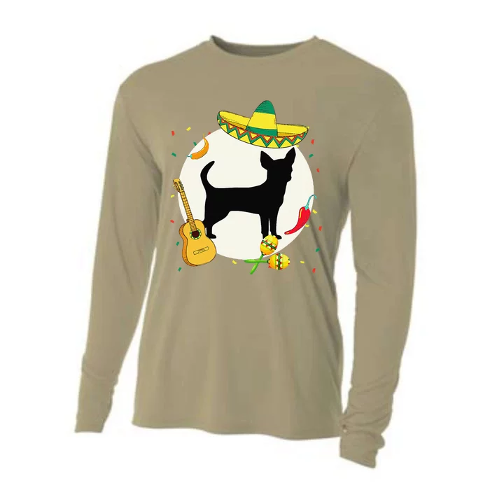 Chihuahua Cinco De Mayo Dog Puppy Lover Mexican Cooling Performance Long Sleeve Crew