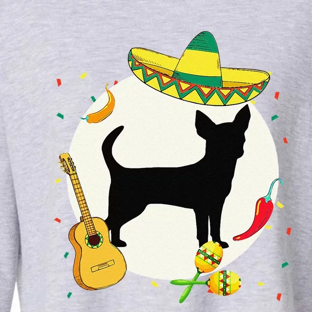 Chihuahua Cinco De Mayo Dog Puppy Lover Mexican Cropped Pullover Crew