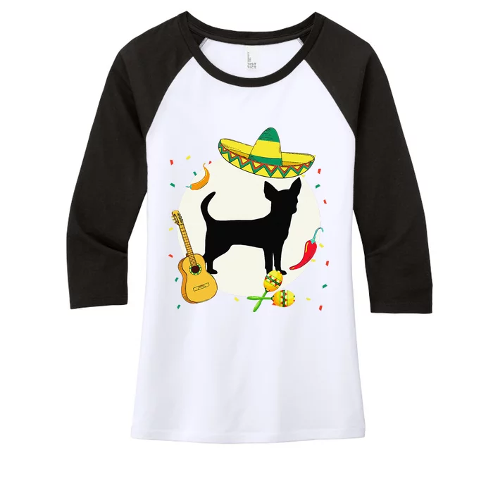 Chihuahua Cinco De Mayo Dog Puppy Lover Mexican Women's Tri-Blend 3/4-Sleeve Raglan Shirt