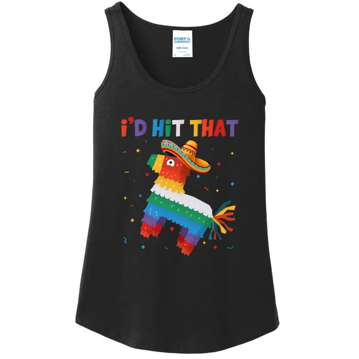 Costume Cinco De Mayo Funny Ideas I'd Hit That Pinata Ladies Essential Tank