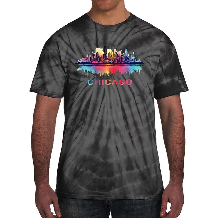 Chicago City Downtown Skyline Tie-Dye T-Shirt