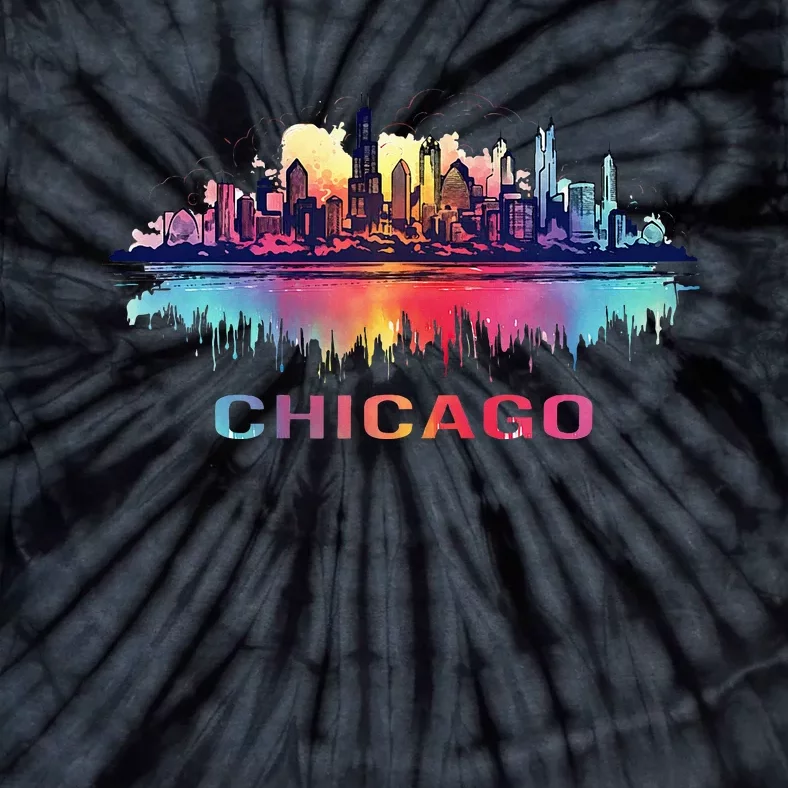 Chicago City Downtown Skyline Tie-Dye T-Shirt