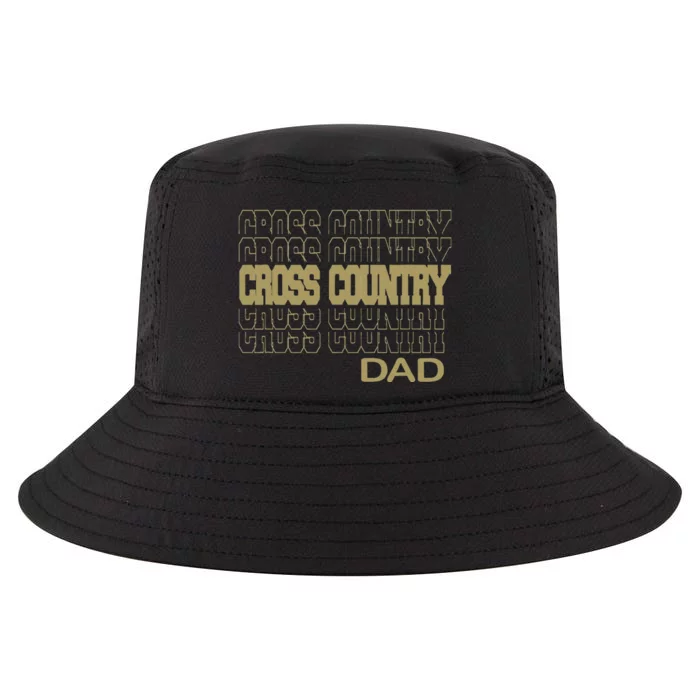 Cross Country Dad In Modern Stacked Lettering Cool Comfort Performance Bucket Hat