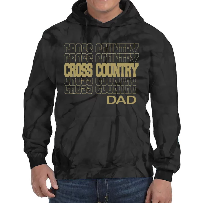 Cross Country Dad In Modern Stacked Lettering Tie Dye Hoodie