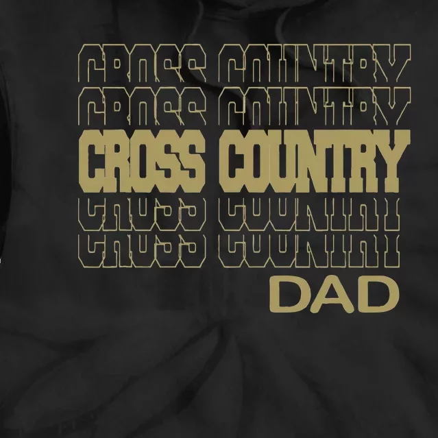 Cross Country Dad In Modern Stacked Lettering Tie Dye Hoodie