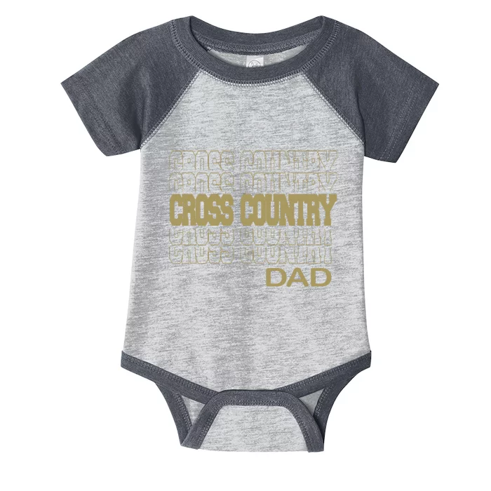 Cross Country Dad In Modern Stacked Lettering Infant Baby Jersey Bodysuit