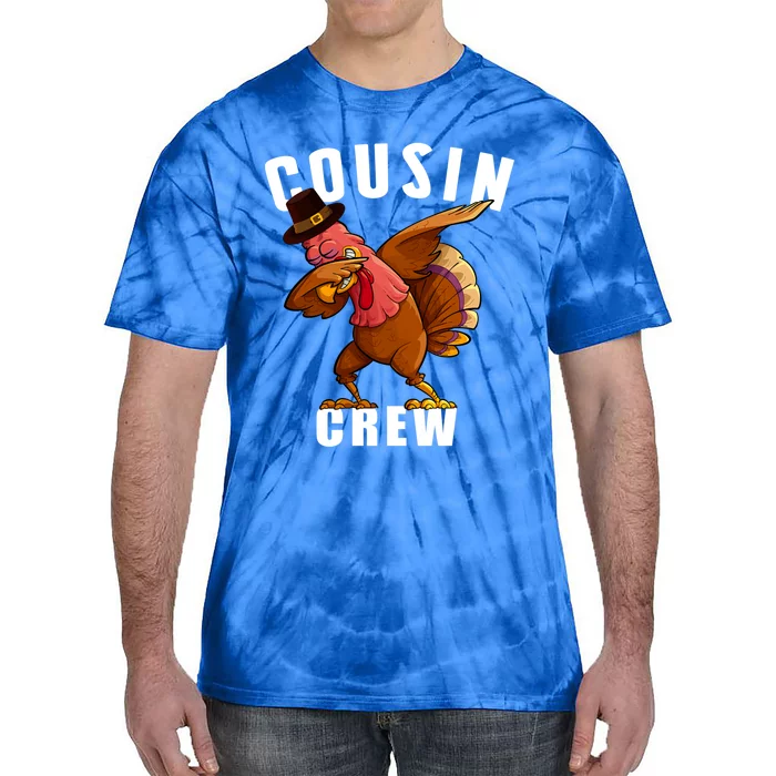 Cousin Crew Dabbing Turkey Thanksgiving Family Matching Great Gift Tie-Dye T-Shirt