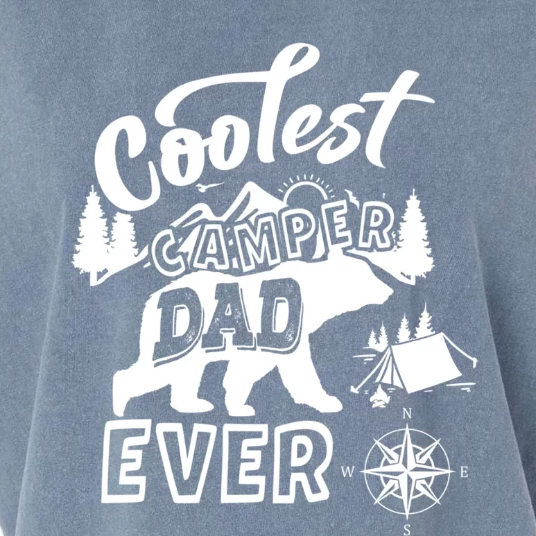 Coolest Camper Dad Ever Bear Camping Fathers Day Meaningful Gift Garment-Dyed Women's Muscle Tee