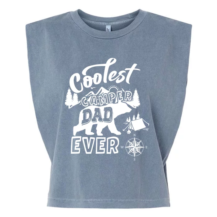 Coolest Camper Dad Ever Bear Camping Fathers Day Meaningful Gift Garment-Dyed Women's Muscle Tee