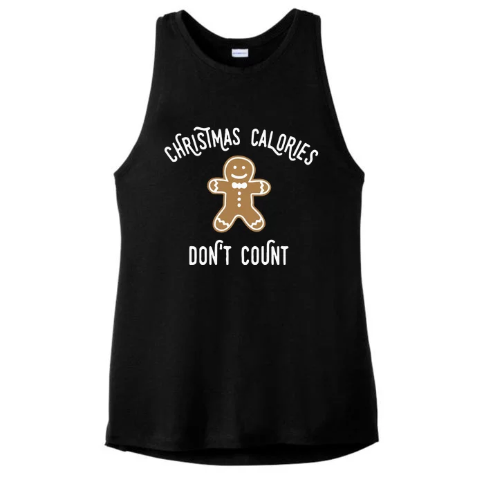 Christmas Calories DonT Count Ladies Tri-Blend Wicking Tank