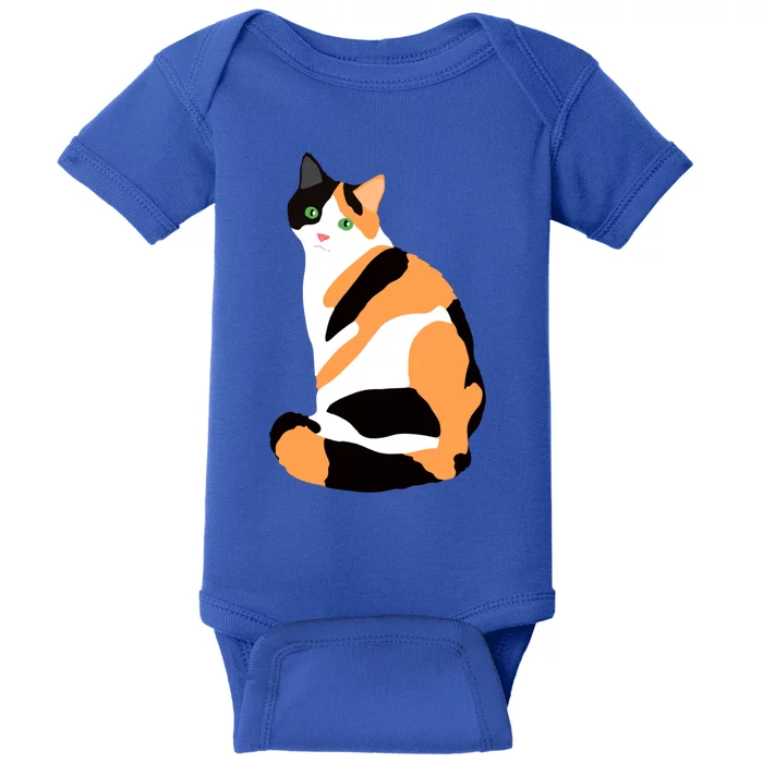 Calico Cat Drawing Calico Lovers Calico Gift Baby Bodysuit