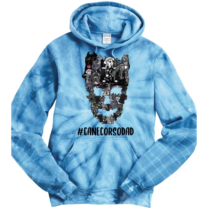 Cane Corso Dad Skull Dog Funny Skeleton Halloween Costume Cool Gift Tie Dye Hoodie