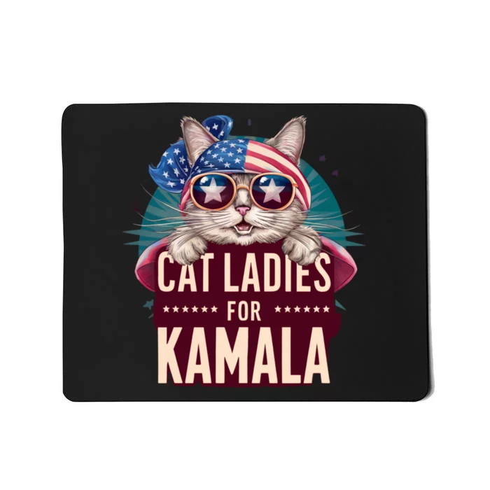 Cute Cat Design Cat Ladies For Kamala Mousepad