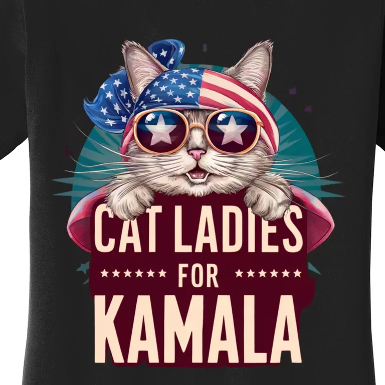 Cute Cat Design Cat Ladies For Kamala Women's T-Shirt