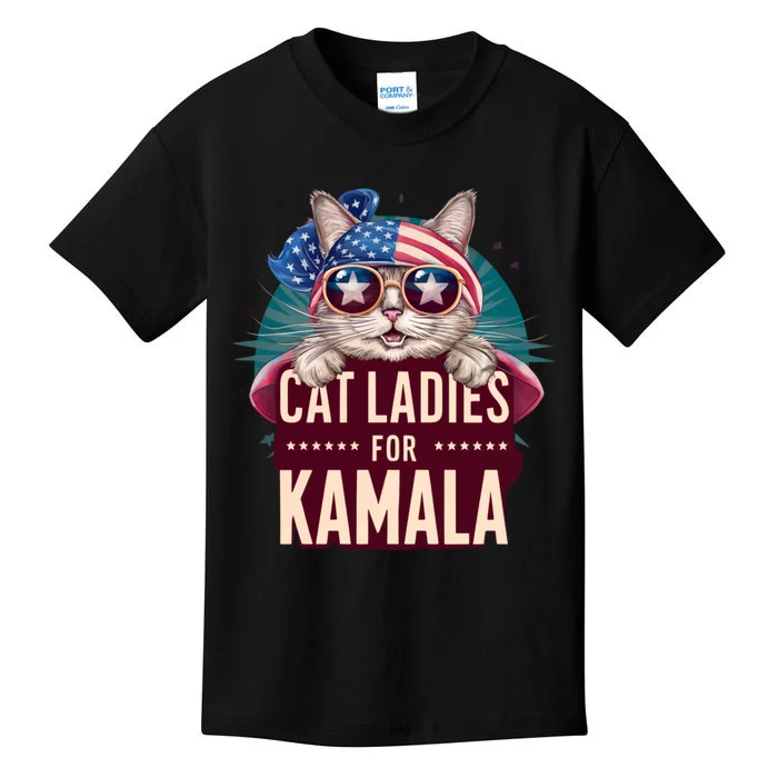 Cute Cat Design Cat Ladies For Kamala Kids T-Shirt