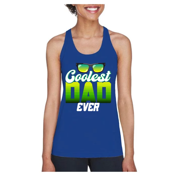 Cute Coolest Dad Around Worlds Coolest Dad Ever Coolest Dad Gift Women's Racerback Tank