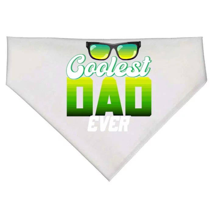 Cute Coolest Dad Around Worlds Coolest Dad Ever Coolest Dad Gift USA-Made Doggie Bandana