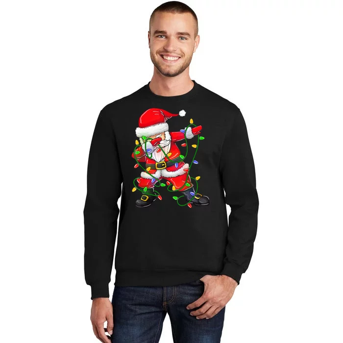 Cute Christmas Dabbing Santa Lights Sweatshirt