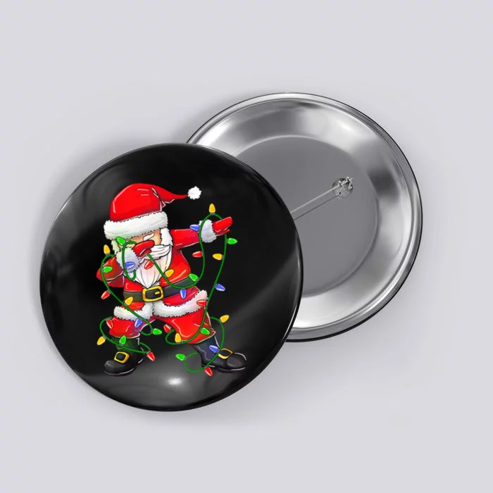 Cute Christmas Dabbing Santa Lights Button