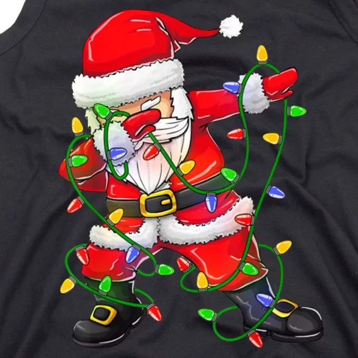 Cute Christmas Dabbing Santa Lights Tank Top