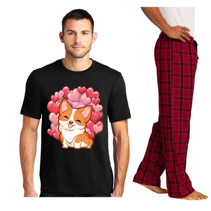 Cute Corgi Dog Valentines Day Love Heart Gift Cute Gift Pajama Set