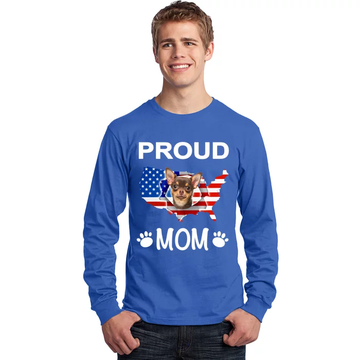 Chihuahua Chihuahua Dog Chihuahua Proud Patriot Mom Meaningful Gift Long Sleeve Shirt