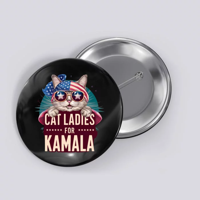 Cute Cat Design Cat Ladies For Kamala Button