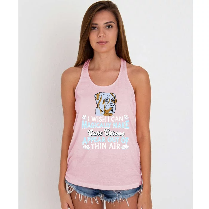 Cane Corso Dog Breed Funny Gift Pet Owner Magical Cane Corso Gift Women's Knotted Racerback Tank