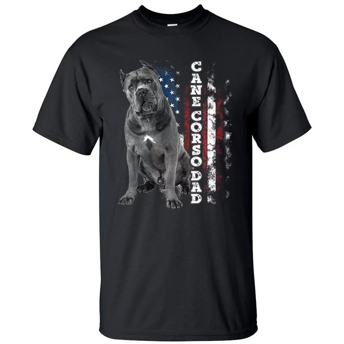 Cane Corso Dad Dog Owner Italian Mastiff Usa American Flag Tall T-Shirt