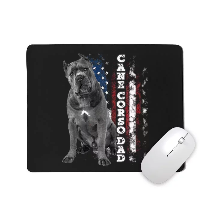 Cane Corso Dad Dog Owner Italian Mastiff Usa American Flag Mousepad