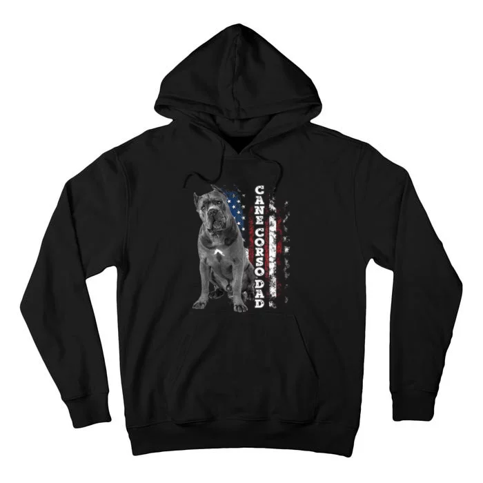 Cane Corso Dad Dog Owner Italian Mastiff Usa American Flag Tall Hoodie