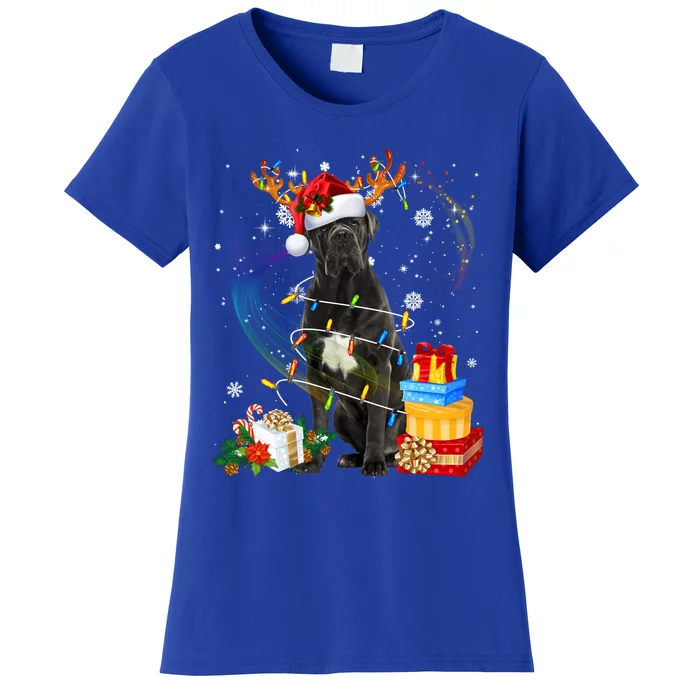 Cane Corso Dog Christmas Reindeer Santa Lights Dogs Xmas Gift Women's T-Shirt