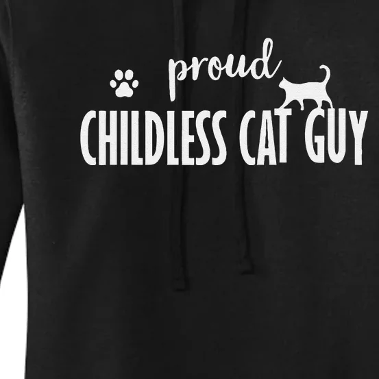 Childless Cat Dudes Scat Dad Proud Childless Cat Guy Women's Pullover Hoodie