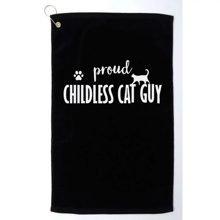 Childless Cat Dudes Scat Dad Proud Childless Cat Guy Platinum Collection Golf Towel