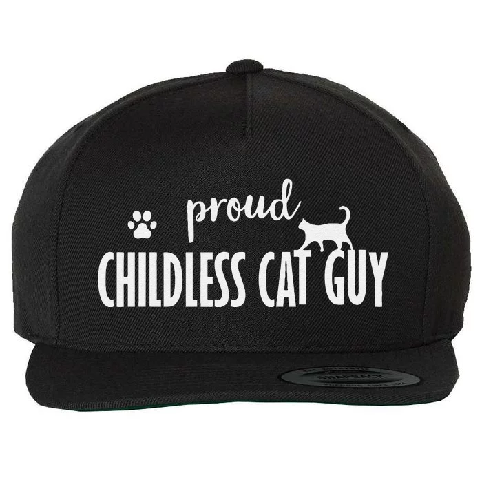 Childless Cat Dudes Scat Dad Proud Childless Cat Guy Wool Snapback Cap