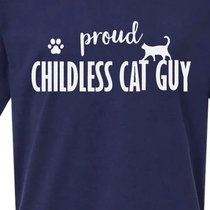 Childless Cat Dudes Scat Dad Proud Childless Cat Guy Sueded Cloud Jersey T-Shirt