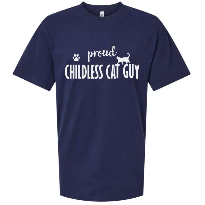 Childless Cat Dudes Scat Dad Proud Childless Cat Guy Sueded Cloud Jersey T-Shirt