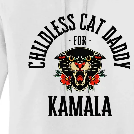 Childless Cat Daddy For Kamala Against Fascism Feminist Women's Pullover Hoodie