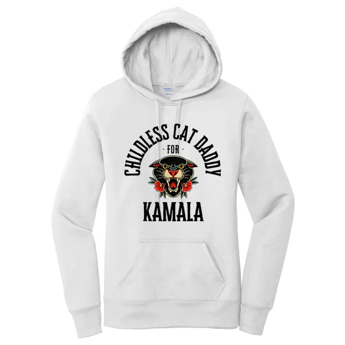 Childless Cat Daddy For Kamala Against Fascism Feminist Women's Pullover Hoodie