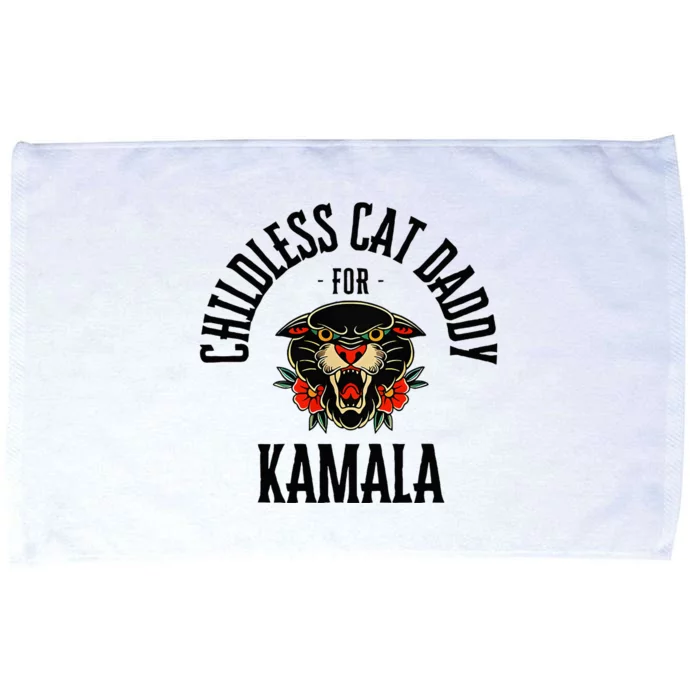 Childless Cat Daddy For Kamala Against Fascism Feminist Microfiber Hand Towel