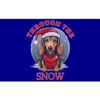 Cute Christmas Dachshund Dog Through The Snow Xmas Holiday Gift Bumper Sticker