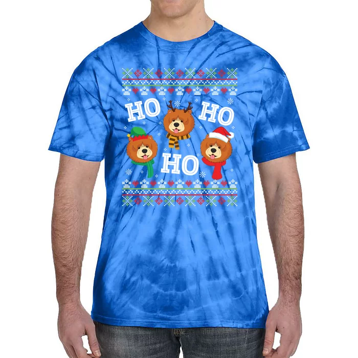 Chow Chow Dog Ho Ho Ho Merry Christmas Dad Mom Ugly Sweater Gift Tie-Dye T-Shirt