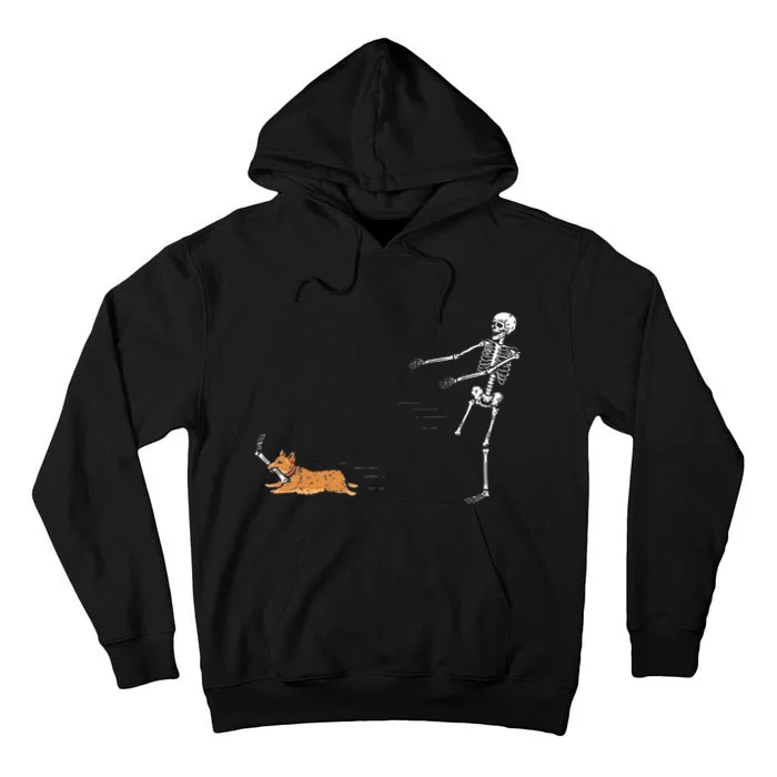 Cute Corgi Dog Funny Skeleton Halloween Tall Hoodie