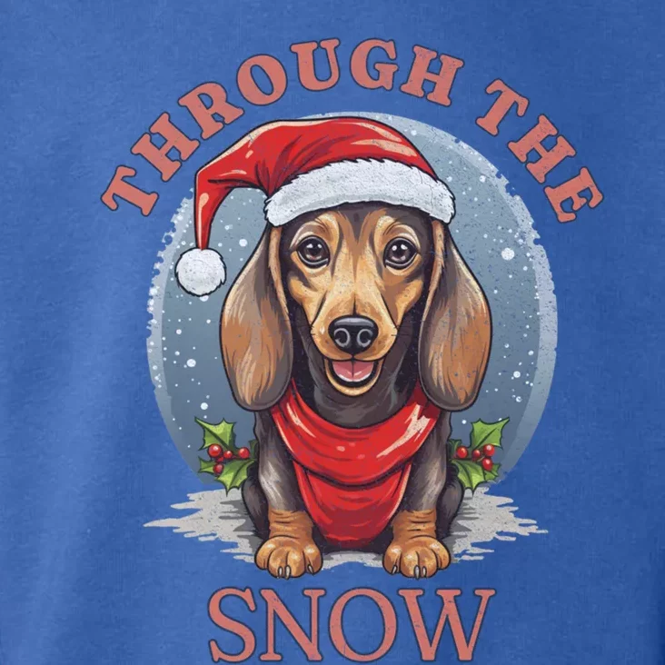 Cute Christmas Dachshund Dog Through The Snow Xmas Holiday Cool Gift Toddler Hoodie