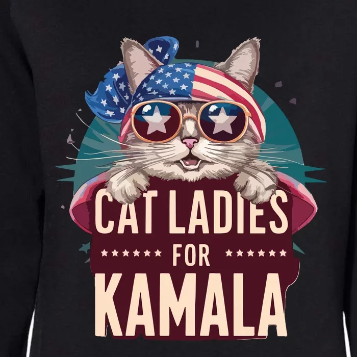 Cute Cat Design Cat Ladies For Kamala Womens California Wash Sweatshirt