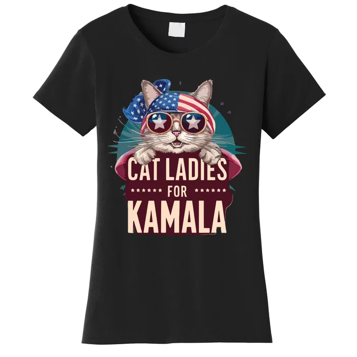 Cute Cat Design Cat Ladies For Kamala Women's T-Shirt